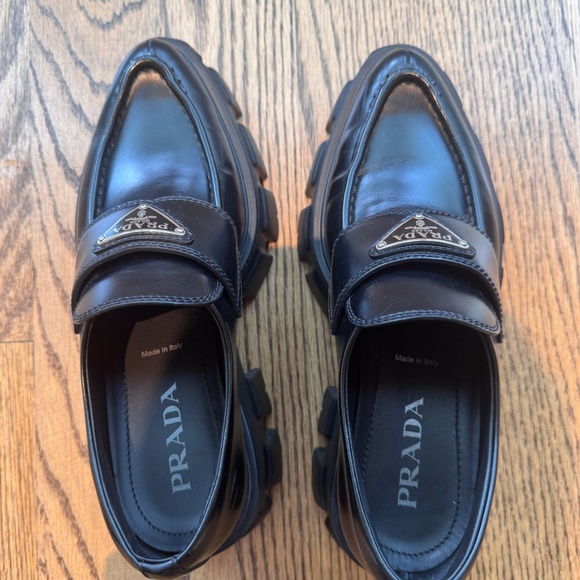 Prada Monolith logo Leather loafer size 7 - Picture 4 of 12